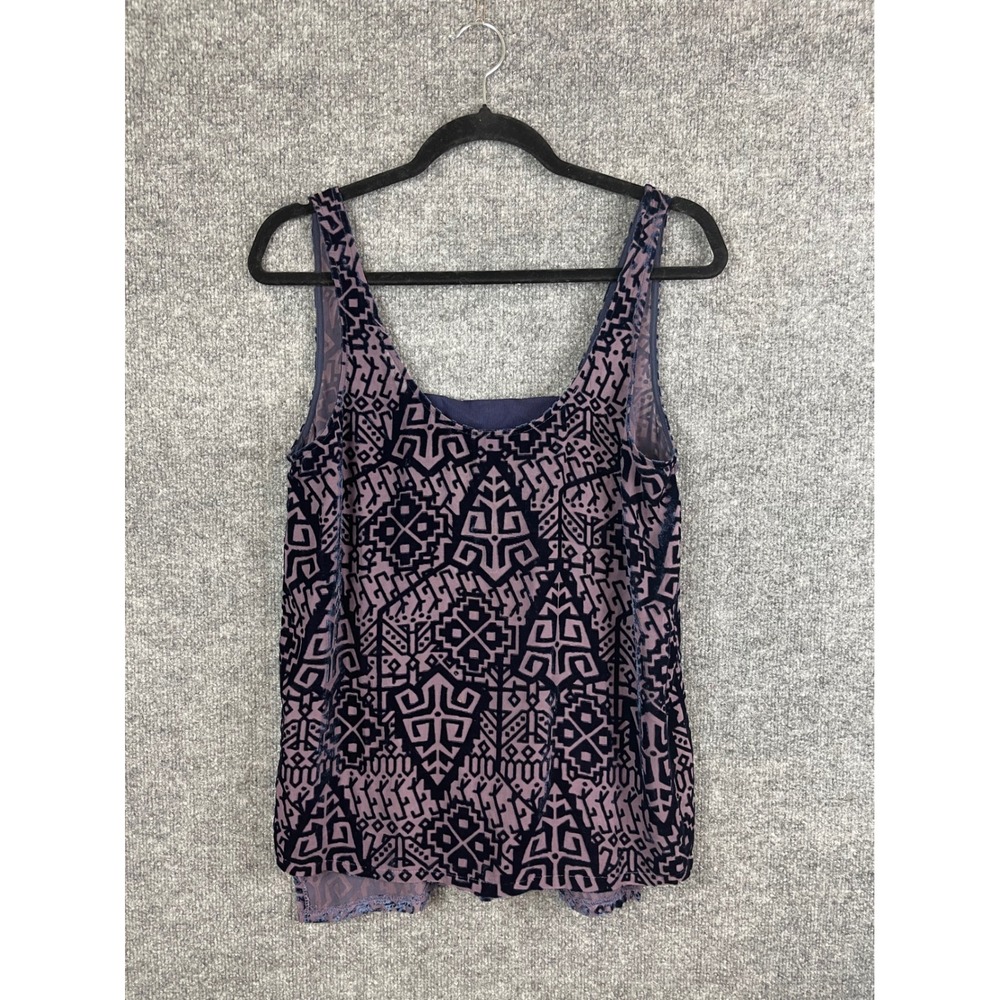 PJK Patterson J. Kincaid Tank Top Womens S Purple Excellent Burnout Velvet Boho